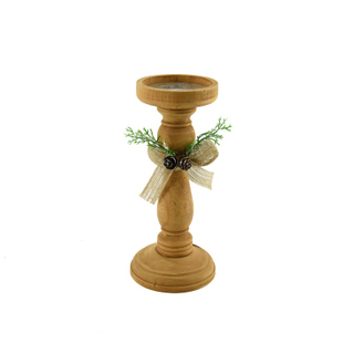 Nature Department Christmas Home Decoration Wood Finish Pillar Candle Holders Taper Candlesticks Candle Holder