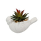 Cement bird pot with artificial succulent plants for home decoration artificial flower pots & planters