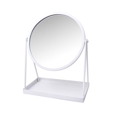 Design Table Stand Fashion Mirrors High Quality New White Round Metal