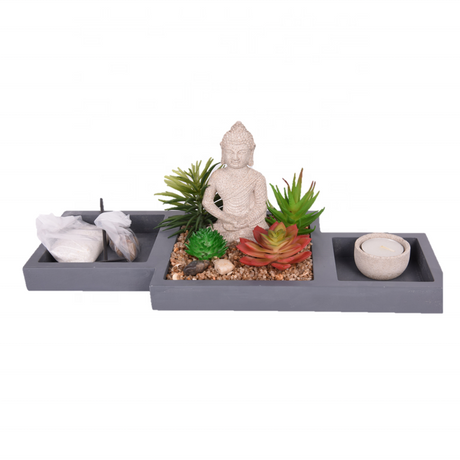green plants artificial with metal pots plant for flower pots & planters Buddha shape