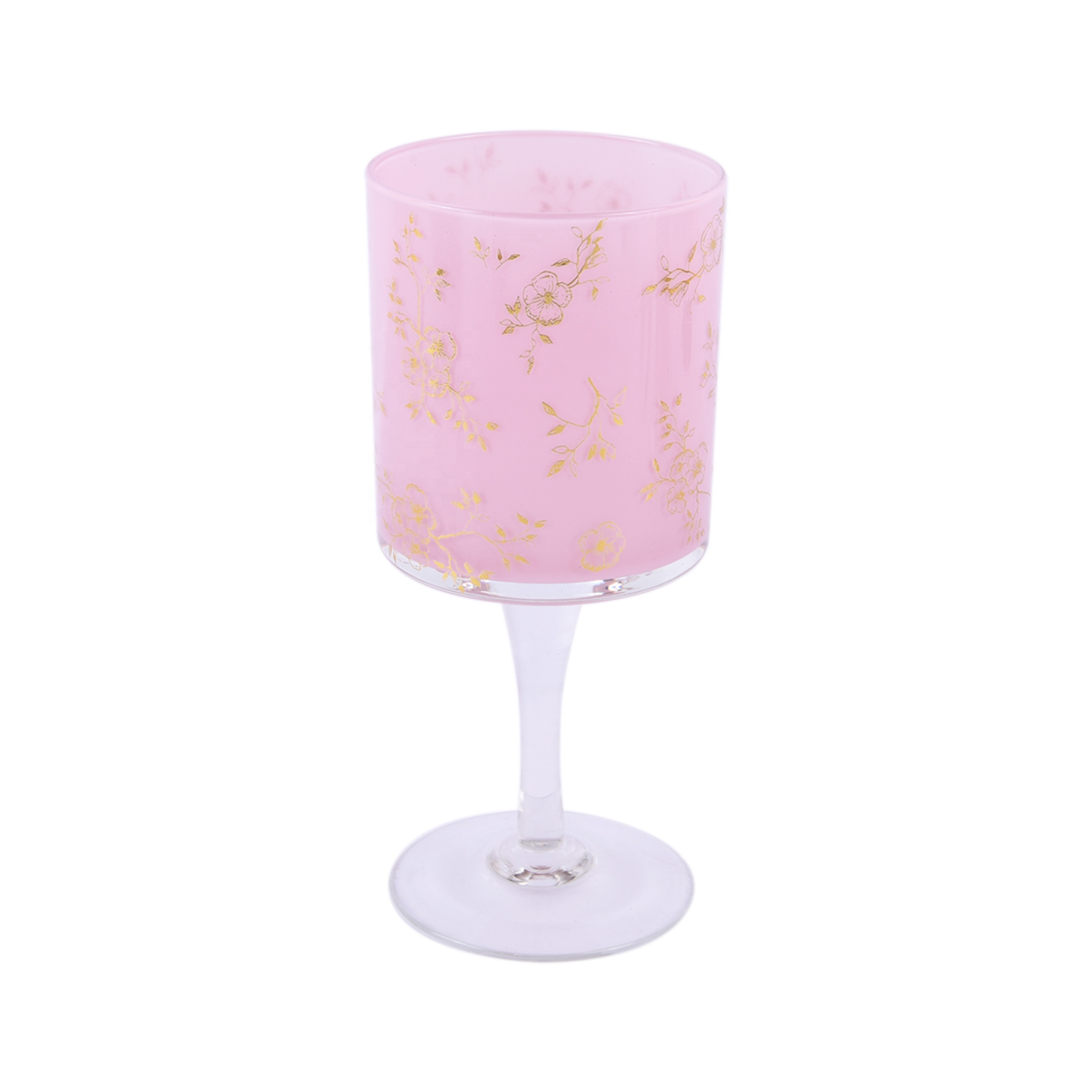 pink glass candlestick holders accent decor