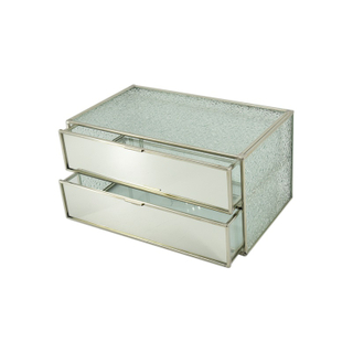 Ice Haven Translucent Glass for Tidying Up Cosmetic Jewelry Storage Box