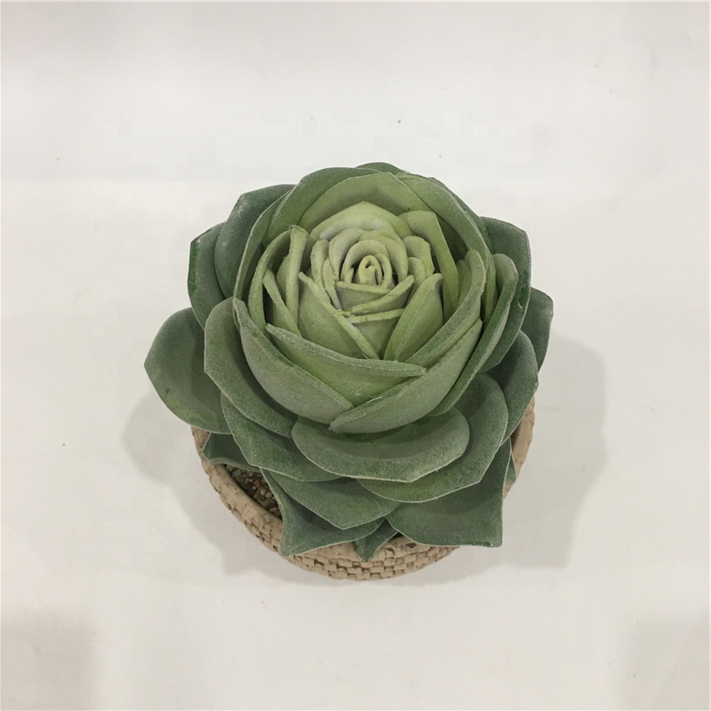 small Artificial Succulent Plants With Rattan weaving pots for planter