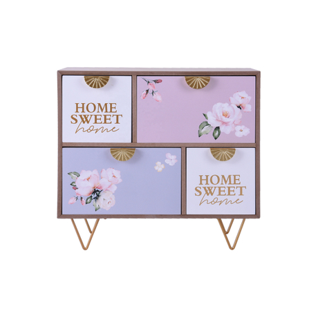 fashion sweet pink desktop wood box with drawer wooden storage cabinet