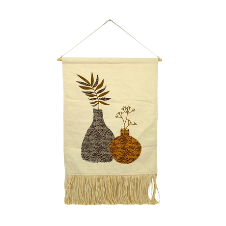 Natural Home Cotton Linen Background Curtain Bedside Hanging Cloth Decorative Cloth Tassel Curtain
