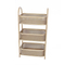 vintage style 3 Layer Shelf bamboo rattan woven storage holders & racks with stand