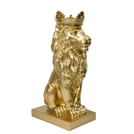 Gold Animal decoration lion statue accent decor resin crafts