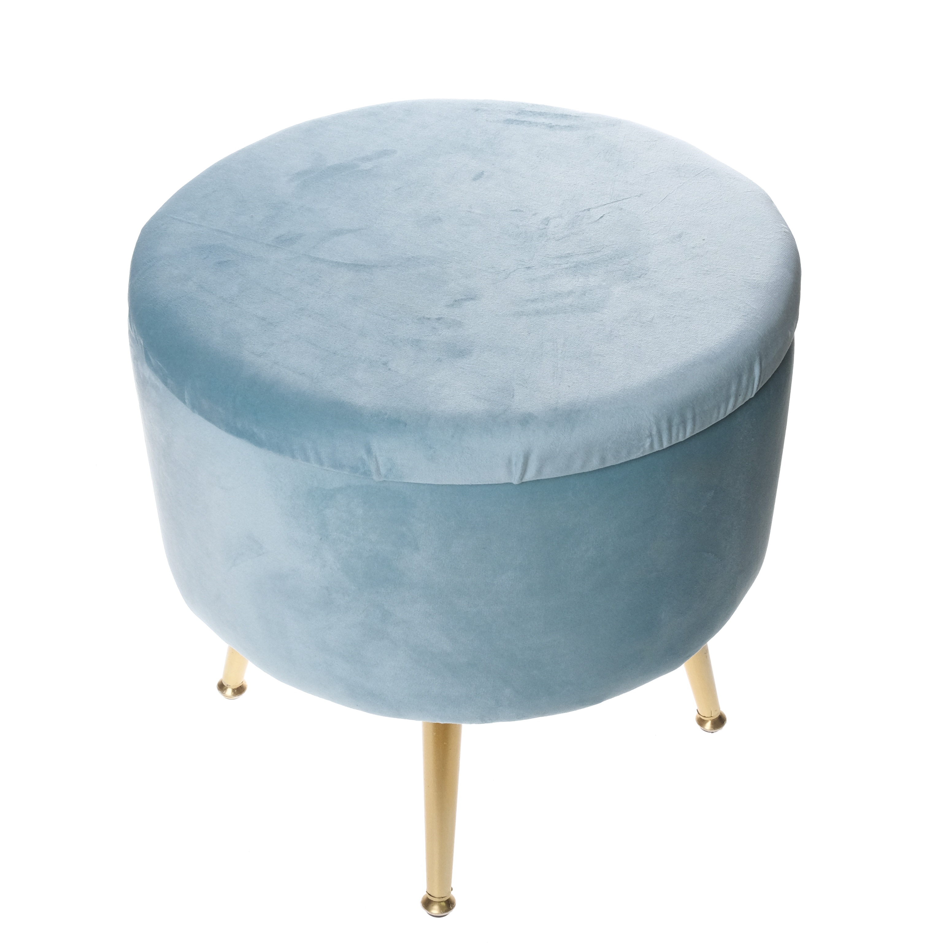 Modern Living Room luxury chair velvet round stool with wood legs